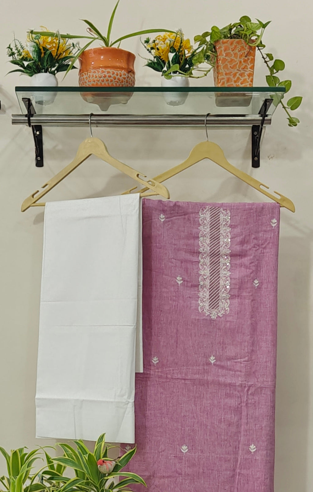 Handloom unstitched suit