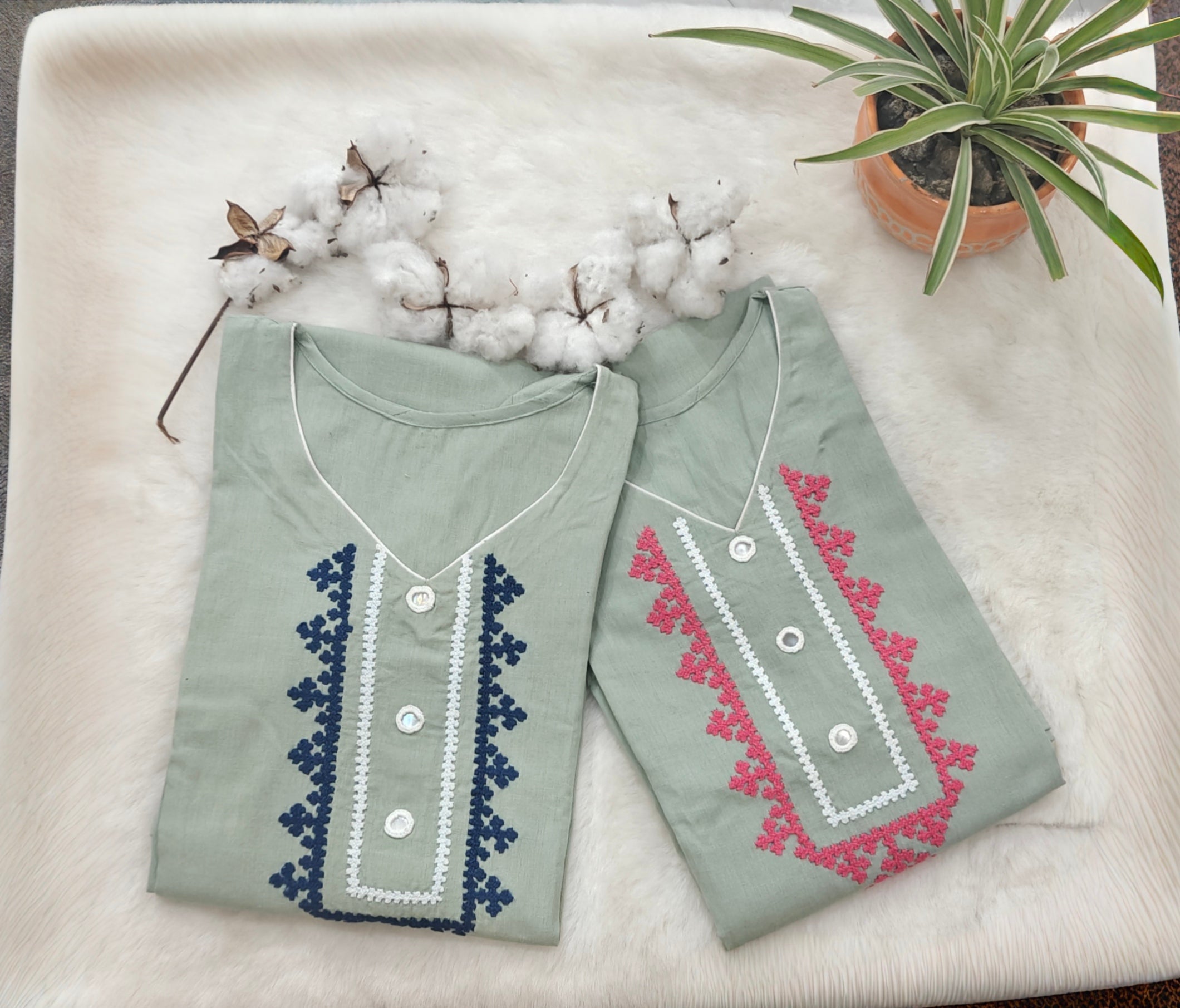 Handloom unstitched suit